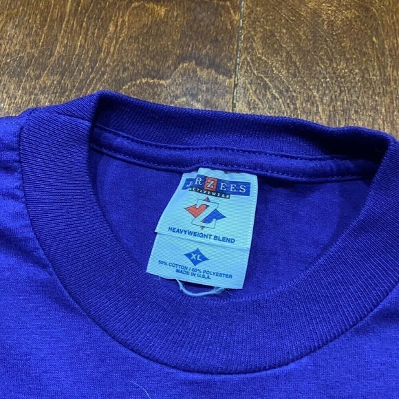 Jerzees Purple Vintage Bahamas Freeport Cotton Blend T-Shirt Men's Size XL - Picture 7 of 7